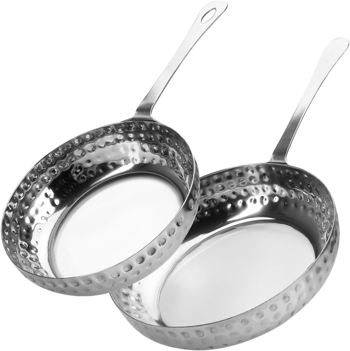 Mini roestvrijstalen pannetjes voor het serveren - set van 2 - ideaal voor tapas en hapjes