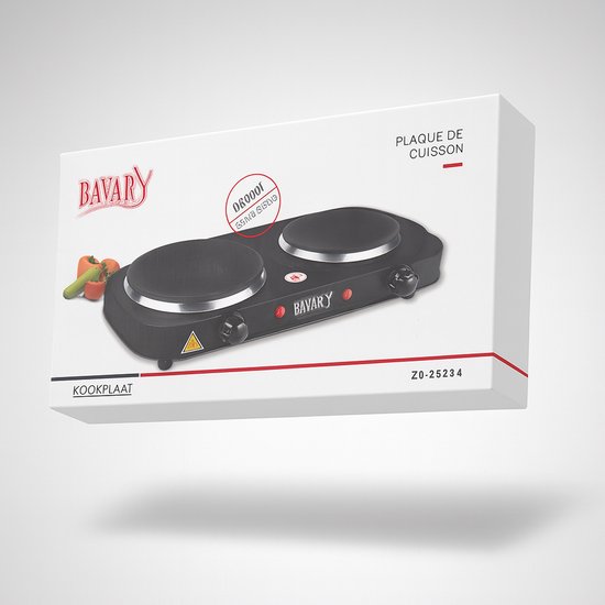 Bavary® Elektrische Kookplaat 2-Pits - 2500W - Dubbele Kookplaat - Zwart - Compact & Krachtig van Merkloos — afbeelding 5