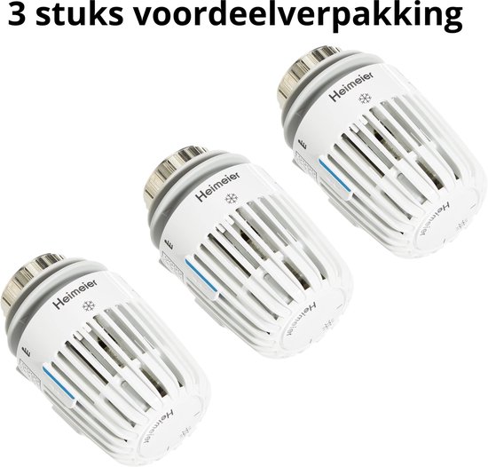 Set 3 stuks - Heimeier Thermolux K Radiatorthermostaatknop geschikt voor draad M30x1,5 met antivriesstand