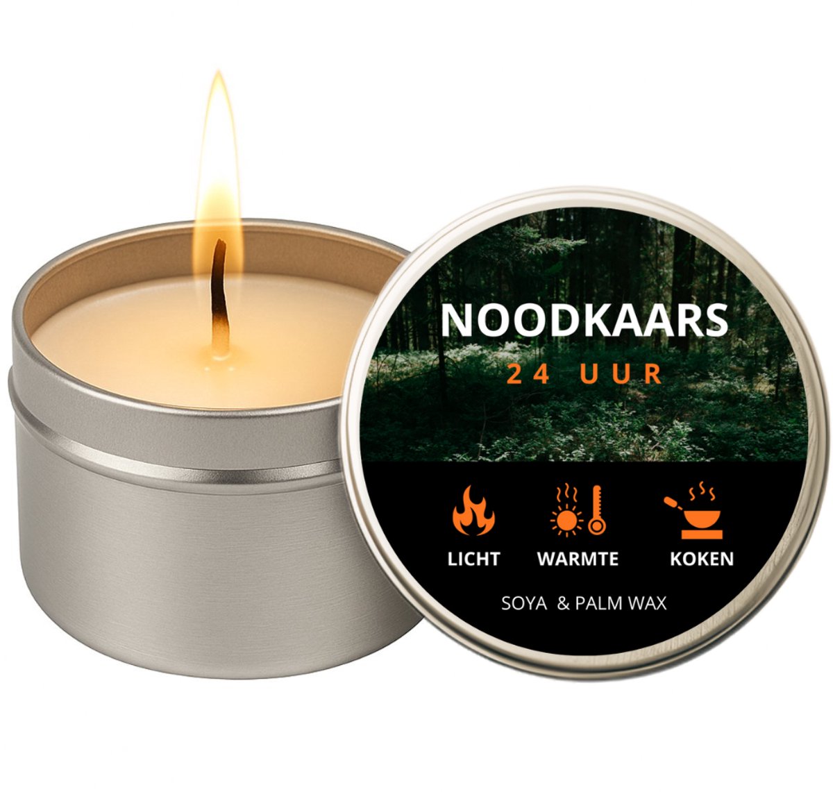 Cover van Noodkaarsen Set - 6 stuks - Voor binnen en buiten - 144 uur brandtijd - Camping - Kamperen - Reizen - Outdoor - Warmte - Licht - Noodkaars - Nood kaars - Noodpakket - Pakket - Voor thuis - Noodrantsoen - Oorlog