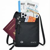 ByMetz® Nektasje met RFID – Paspoorttasje voor Reizen – Reisportemonnee voor Onder Kleding – Zwart