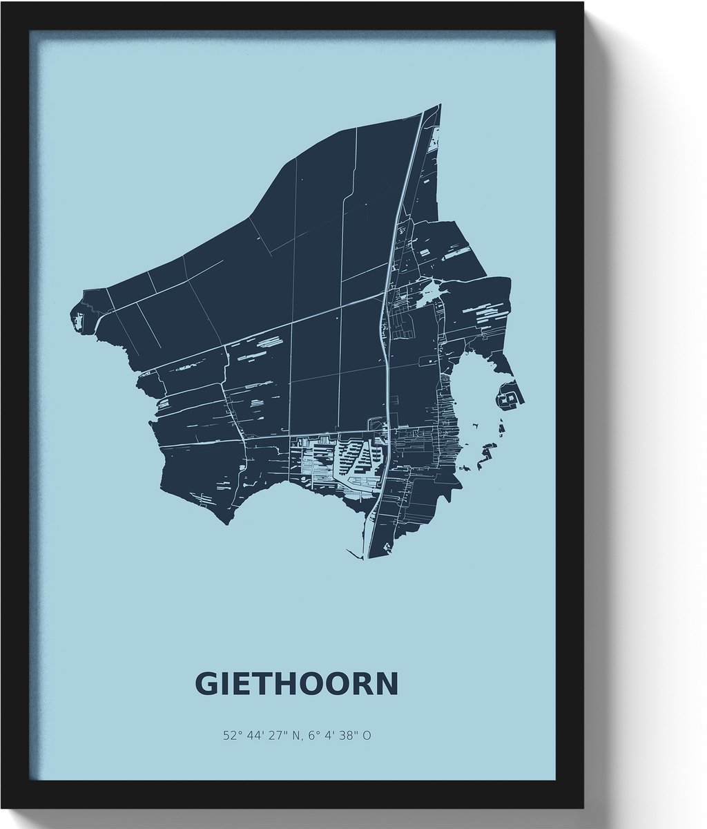 Poster Giethoorn A2 - 42 x 59,4 cm - Blauw (Exclusief Lijst)