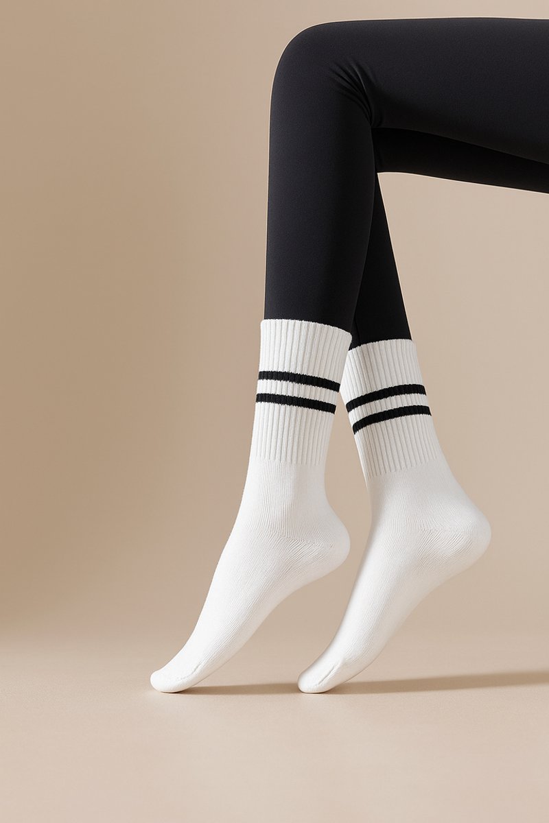 1 Paar Pilates Sokken - Yoga antislip sokken - Comfort - Grip – Unisex - Wit
