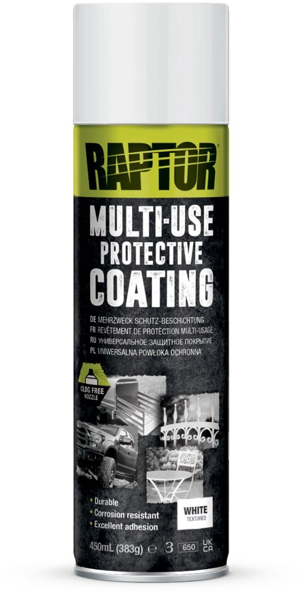 Raptor Liner Multi-Use Bedliner Coating WIT spuitbus 450ml