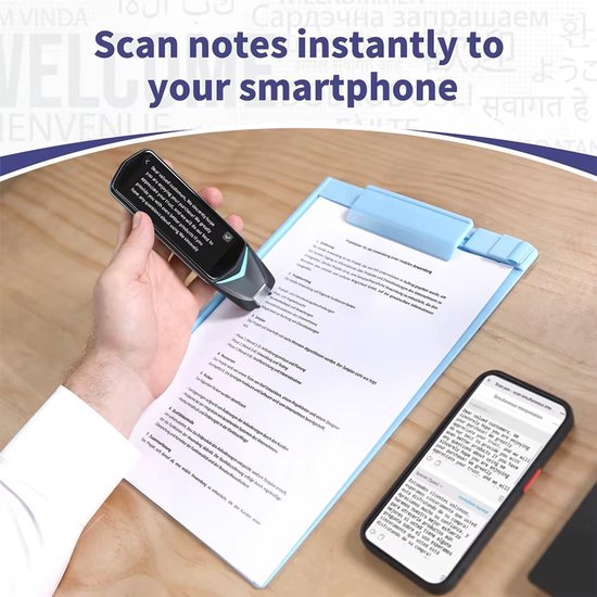 Gotrain Vertaler Pen Scan Vertaler Pen Online 112 Taalscan Reader Pen voor Dyslexie Draagbare Vertaler Multifunctionele Ondersteunt Spraak & Scan naar Tekst voor vergaderingen, leren, reizen (zwart