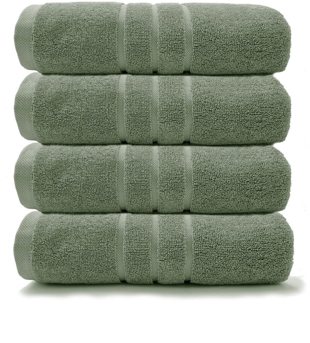 HOOMstyle Handdoeken Set Boutique - 4 stuks - 50x100cm - Mos groen