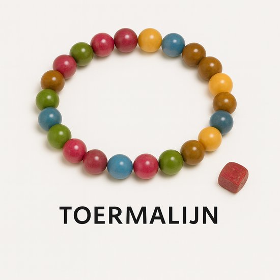 Bracelet tourmaline colorée S4H – Pierres précieuses de 8 mm | Puissance et Protection