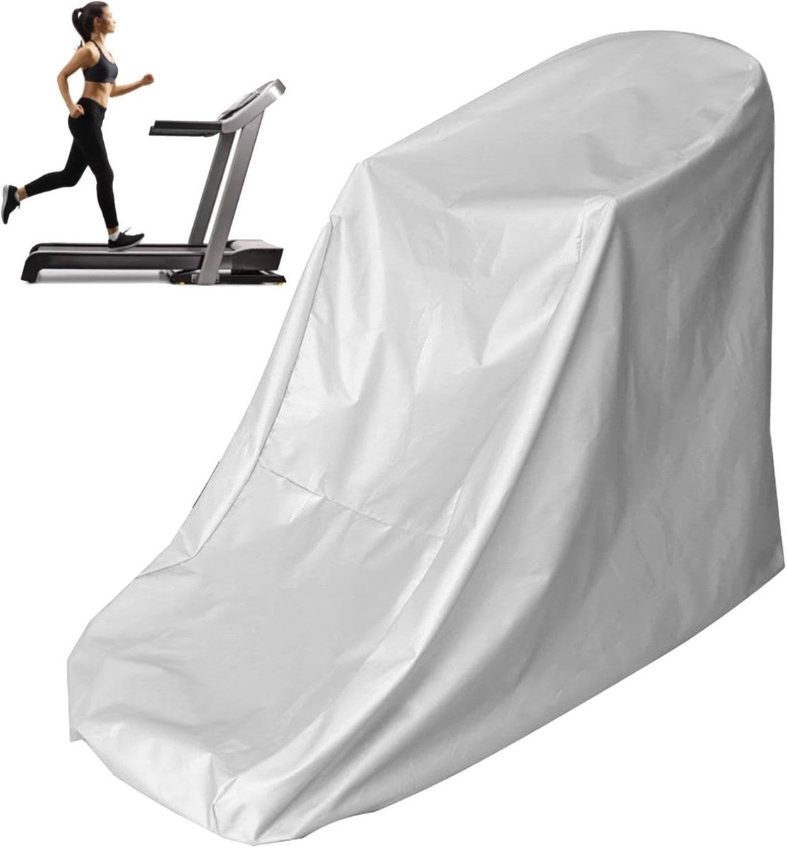 loopband hoes - Waterdichte loopbandhoes - Opvouwbare loopbandhoes - 200*95*150cm - zilver - Stofdichte bescherming voor fitnessapparatuur - Loopbandhoes voor opvouwbare loopband - Training - Sportschool