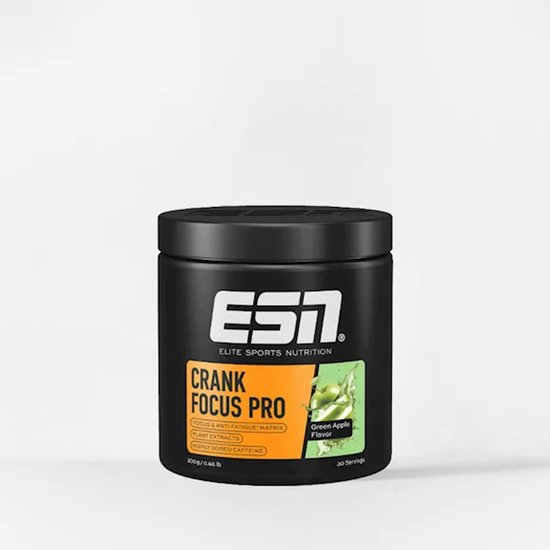 ESN Crank Focus Pro 2.0 - Pre Workout - 300 gram - Green Apple