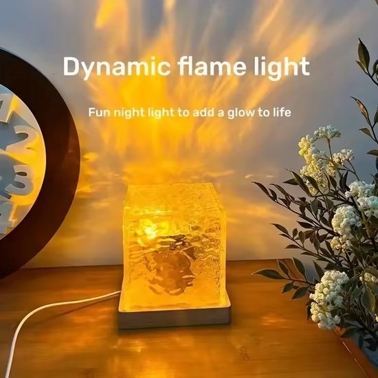 Livé® 16-Kleur Nachtlamp - Dynamische Draaiende Waterrimpel Lamp van Merkloos — afbeelding 4