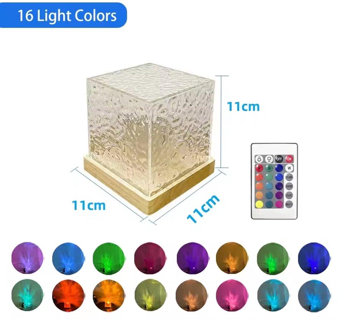 Livé® 16-Kleur Nachtlamp – Dynamische Draaiende Waterrimpel Lamp