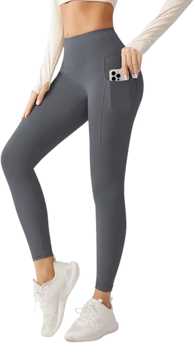 RAMBUX® Sportlegging Dames - Antraciet - Maat XL - High Waist - Shape Legging
