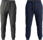 Hitman Joggingbroek Heren - 2-Pack - Trainingsbroek Heren - Sportbroek Heren - Sweatpants Heren - Katoen - Diepe Zakken - 1 x Donker Grijs en 1 x Blauw - Maat M