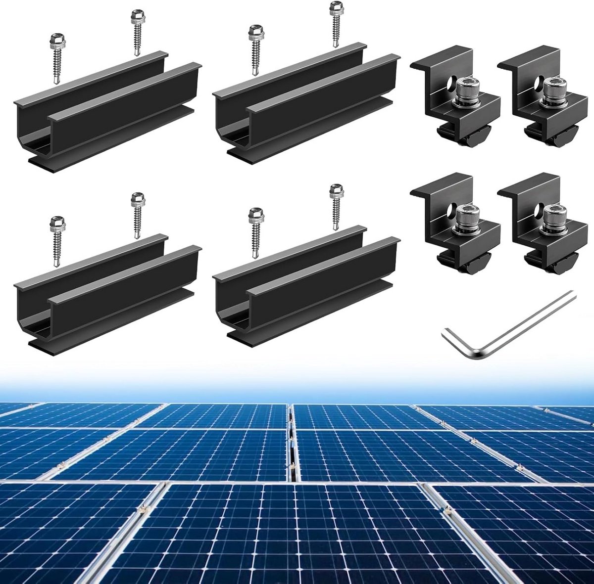 Aluminium Beugels voor Zonnepanelen - Set van 4 - Voor Metal, Tin en Platte Daken