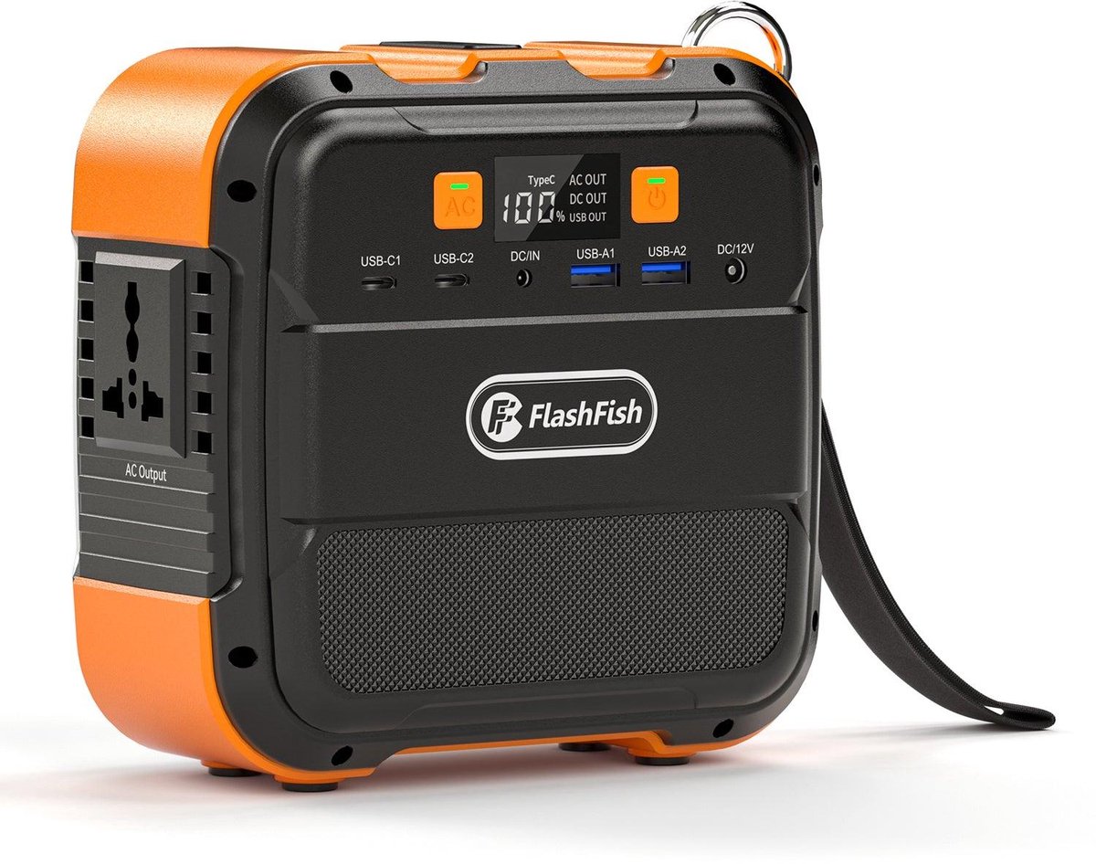 FlashFish A101 Powerstation– 120W – 98Wh – 26400mAh – Met LED-verlichting