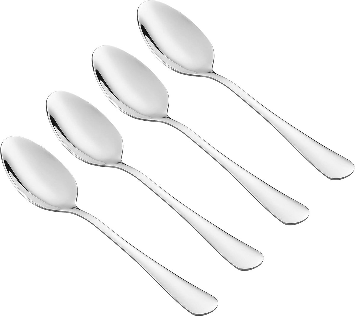Krachtige dessertlepels van roestvrij staal, set van 4, vaatwasmachinebestendig