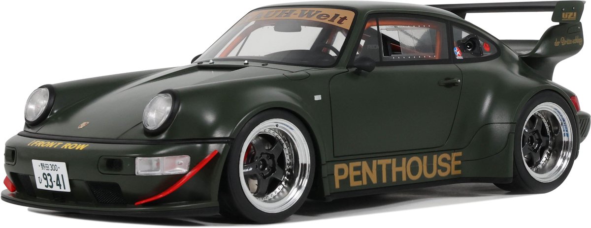 Porsche 911 964 RWB Penthouse green 2008, GT559 - GT Spirit 1/18 - Resin gesloten model - limited