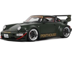 Porsche 911 964 RWB Penthouse green 2008, GT559 - GT Spirit 1/18 - Resin gesloten model - limited