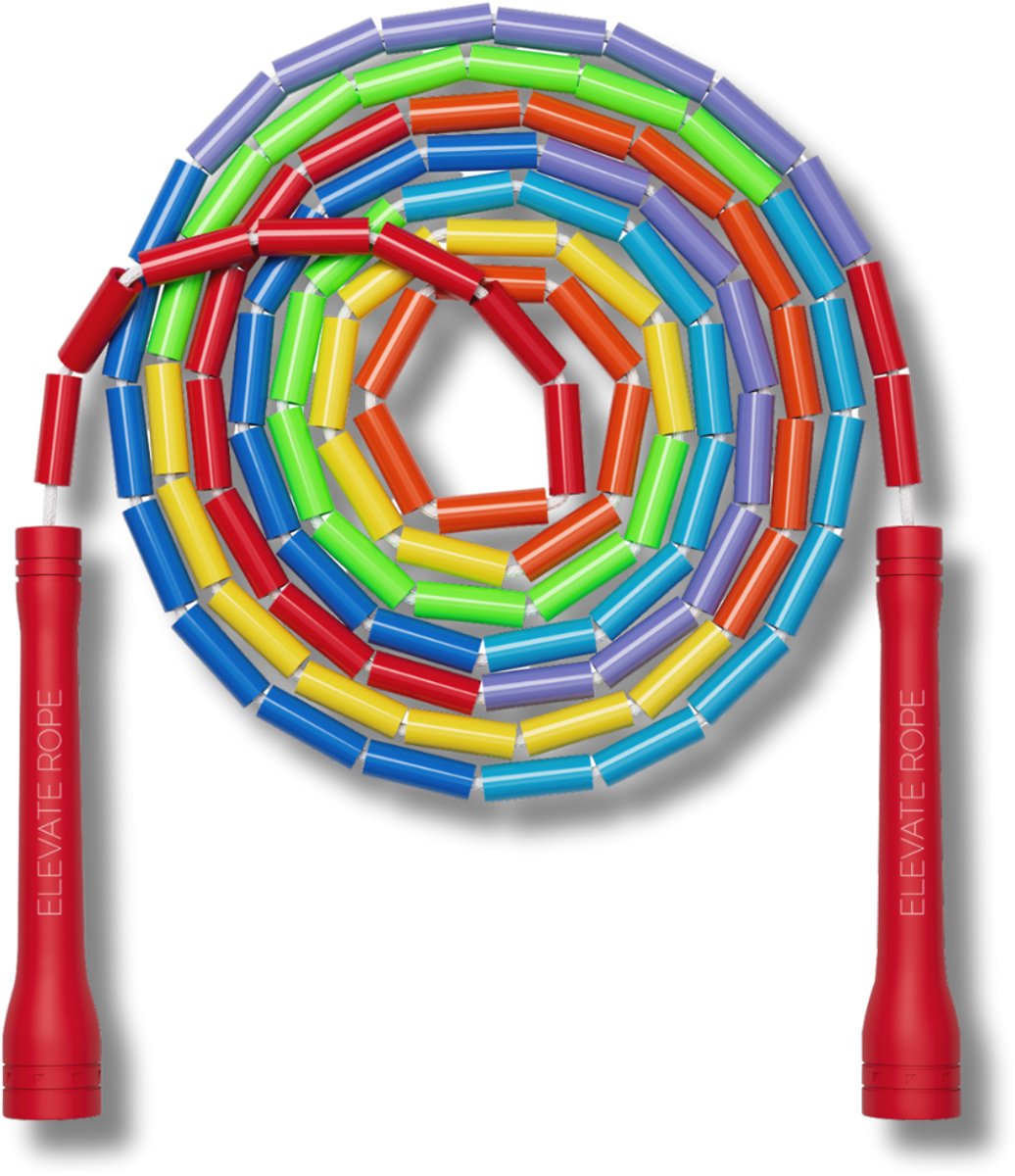 Elevate Rope Professioneel Beaded Springtouw - Verstelbare Jump Rope - Touwtje Springen voor Volwassenen en kinderen - Beaded rope - Conditie & Trucs - Binnen & Buiten Skipping Rope - Fitness Springtouwen