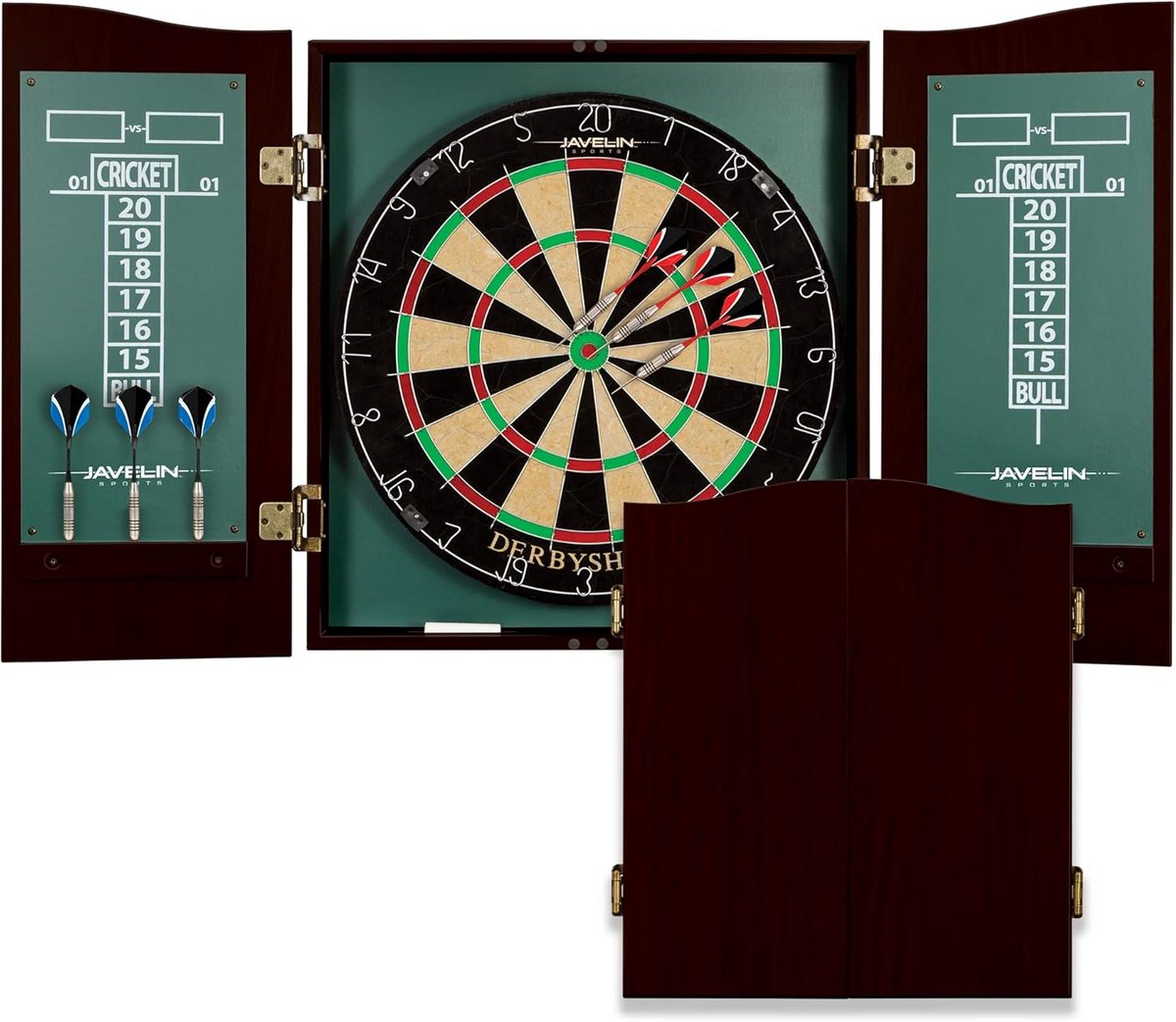Dartbord en Kabinet Set met Varkenshaar - Eenvoudige Montage en Compleet met Accessoires