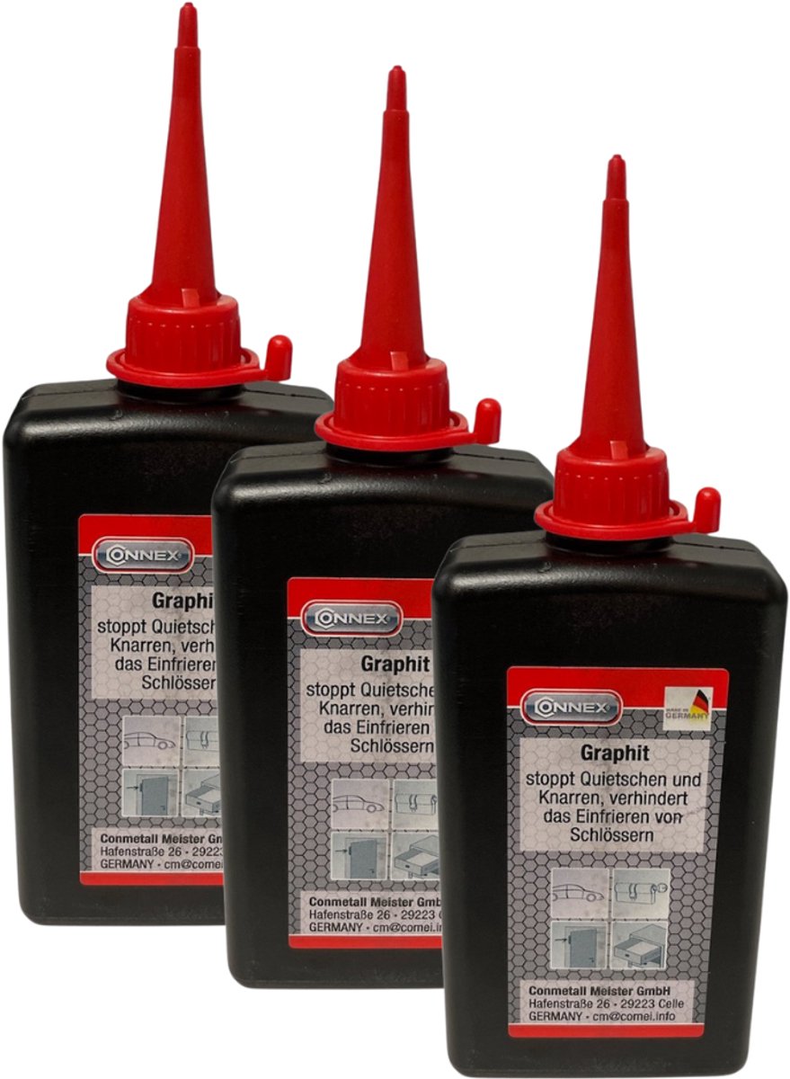 Connex Grafietpoeder - Smeermiddel voor sloten - 3x100ml - COX591133