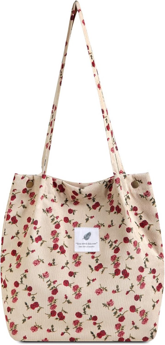 Corduroy Schoudertas voor Dames - Handtas voor Kantoor, School, Winkelen en Reizen