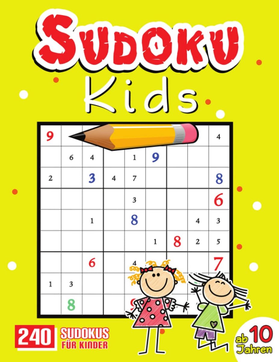 Sudokuboek voor kinderen van 10 tot 12 jaar met 240 uitdagende puzzels