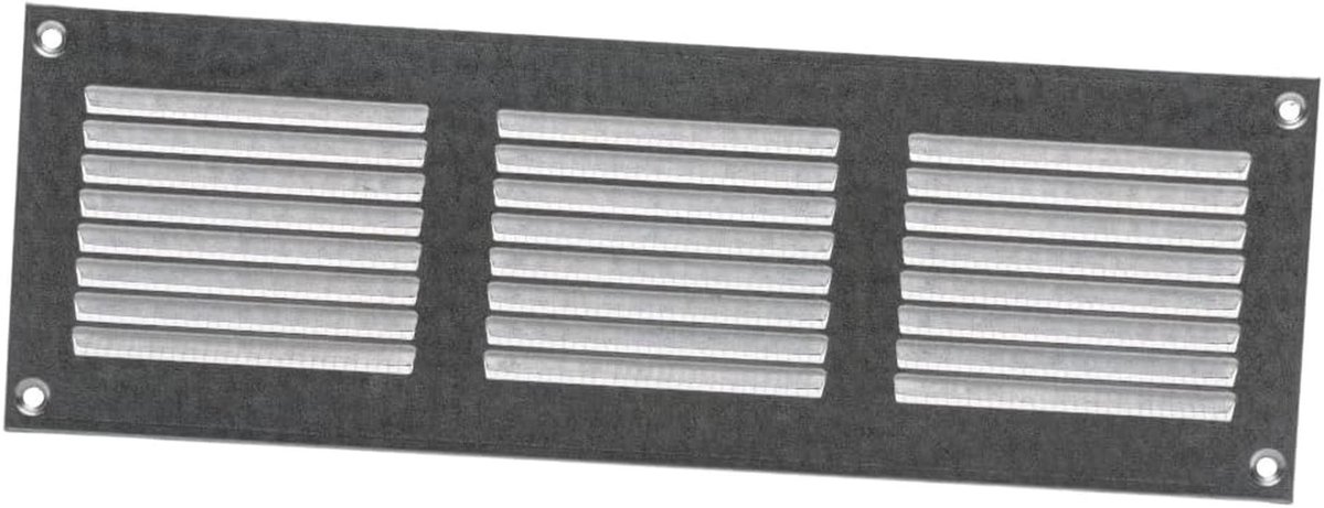 Ventilatierooster 300x100mm met Insectenhor - Metalen Toevoer- en Afvoerrooster van Gegalvaniseerd Staal