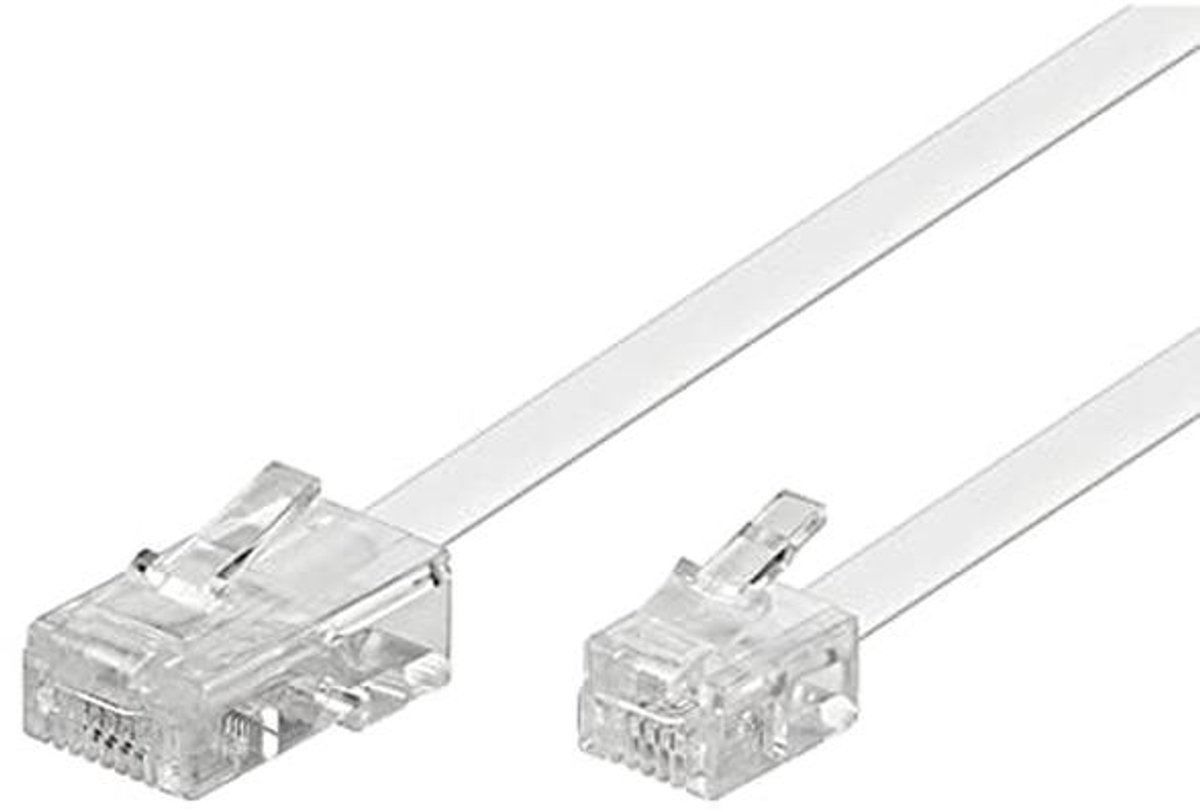 Telefoonkabel RJ11 naar RJ45 | Datakabel voor Modem, Router en Internet | 6 meter | Wit