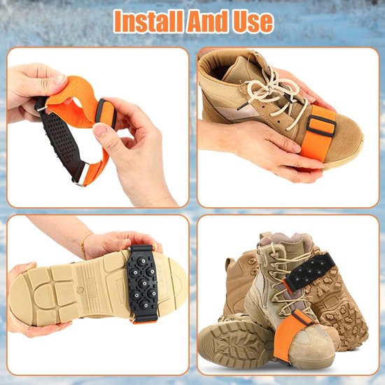 4 stuks schoenen spikes antislip, antislip stijgijzers
