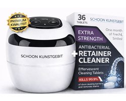 Ultrasoon Reiniger Kunstgebit & Prothese – Voor Retainer & Invisalign – Incl. Extra Sterke Reinigingstabletten (36 stuks)