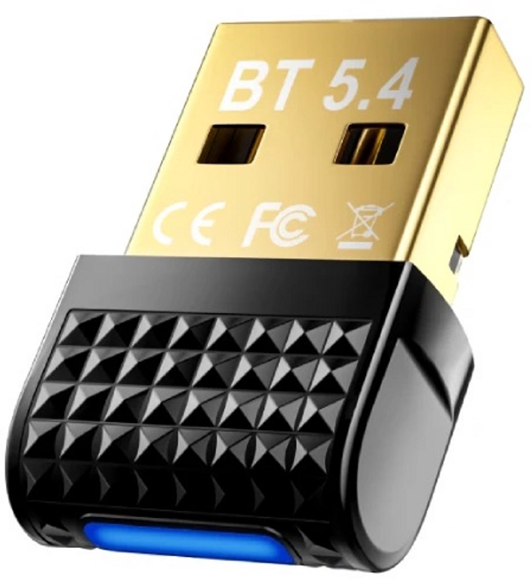 DrPhone BlueLink B4 Bluetooth 5.4 USB Adapter – Mini Dongle voor PC & Laptop – Plug & Play – 10–20m bereik - Zwart