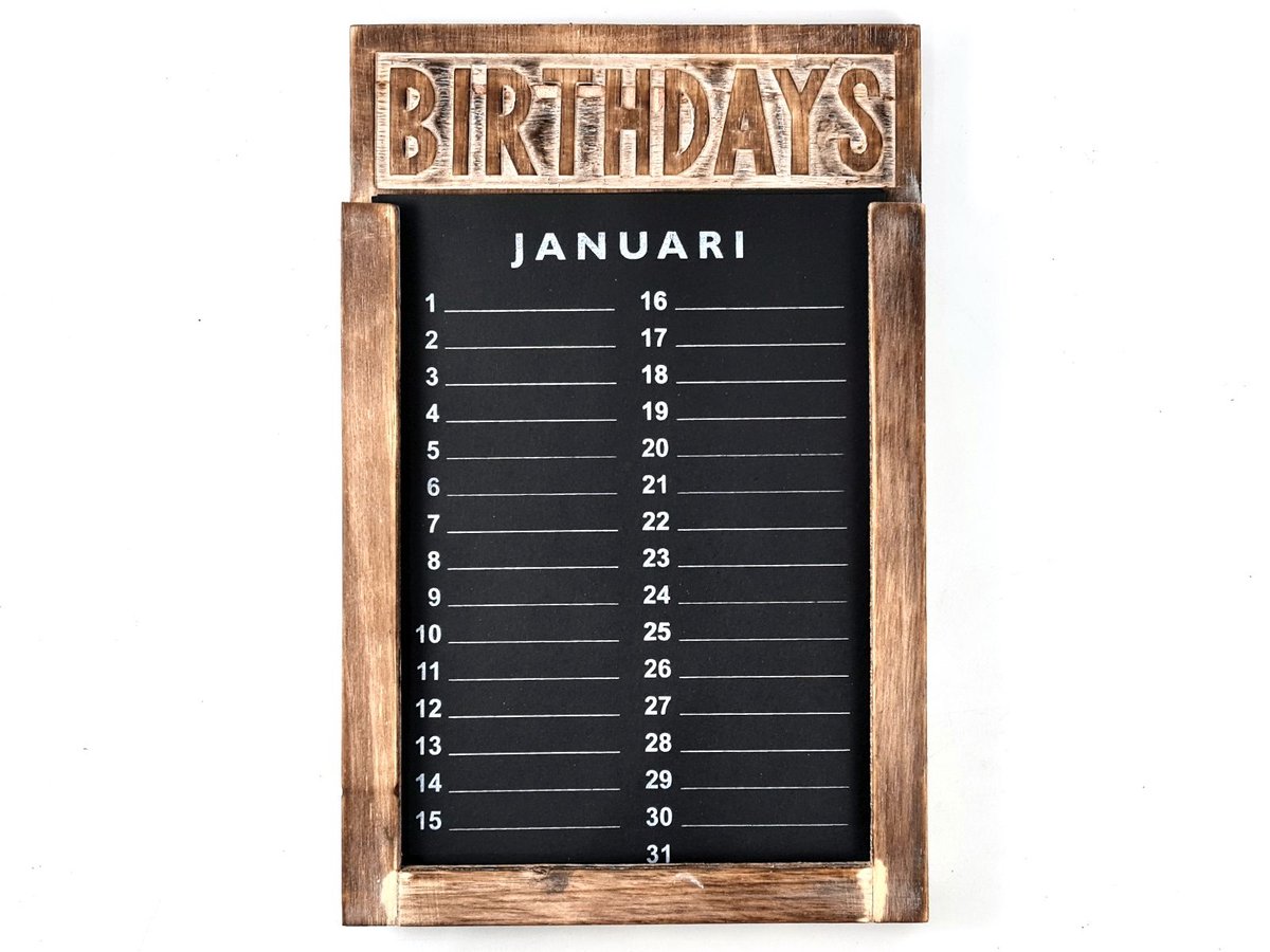 Verjaardags- kalender 35x22cm natural