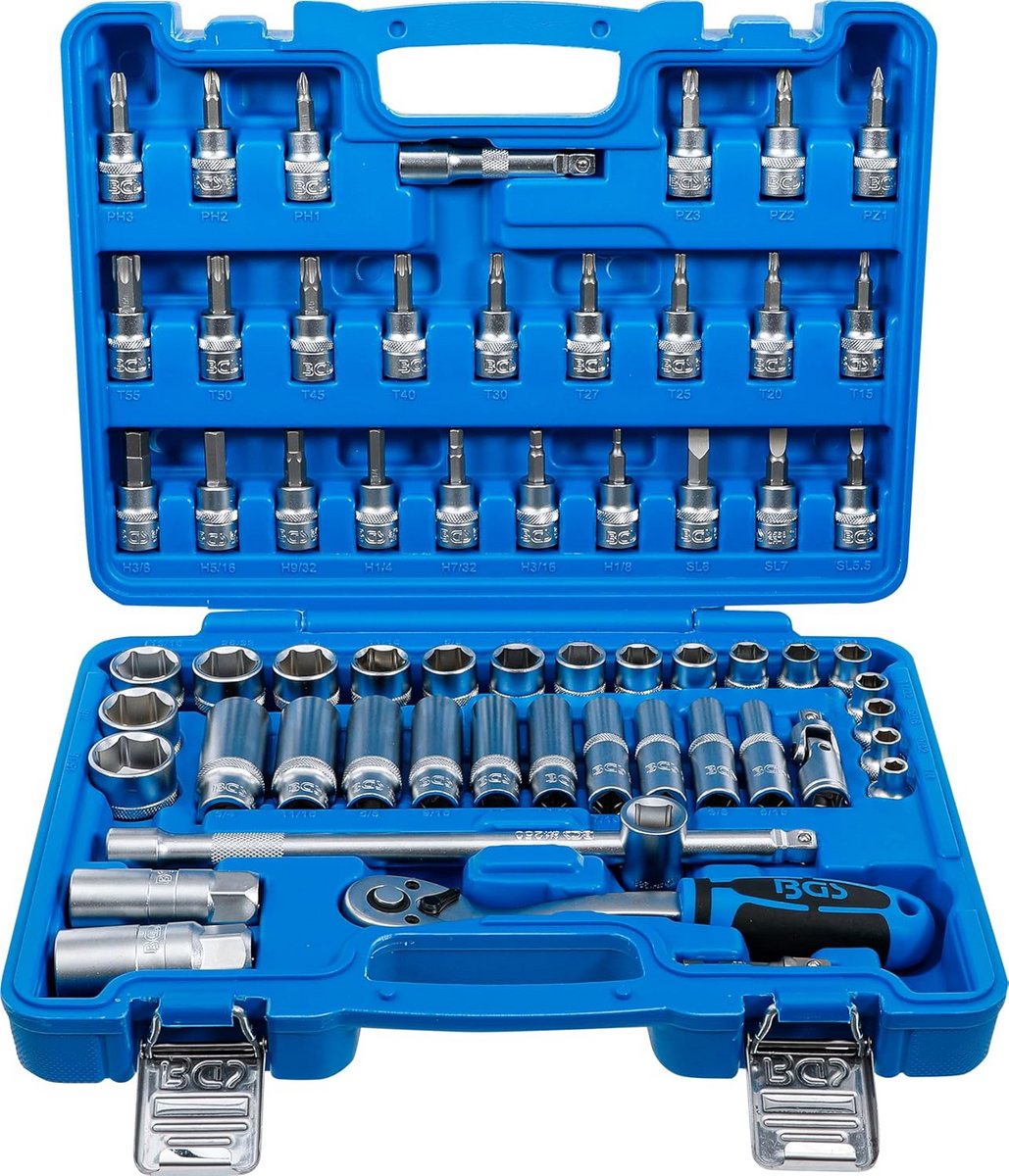 Dopsleutelset 10 mm (3/8 inch) - 61-delig met diverse inzetstukken