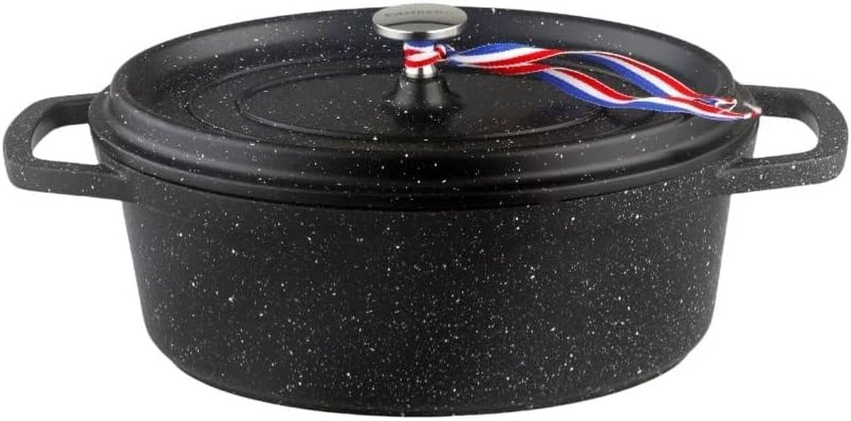 Ovalen Stewpan Ø 26 cm - Gietaluminium met Stenen Coating Geschikt voor Alle Warmtebronnen