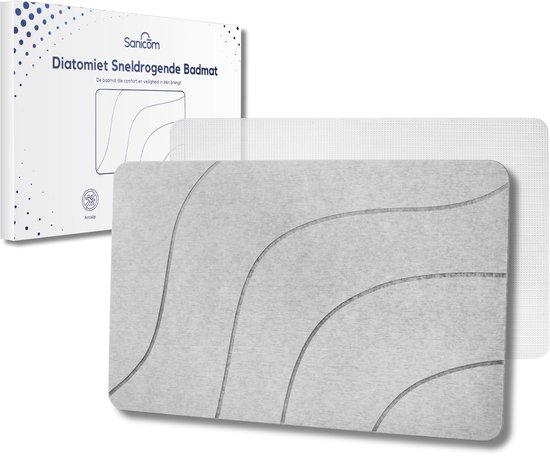 Badmat – Badmat en diatomite – Tapis de salle de bain – Badmat absorbant – Tapis de douche antidérapant – Badmat antidérapant – Tapis de salle de bain antidérapant – Badmat à séchage rapide – 60 × 40 cm