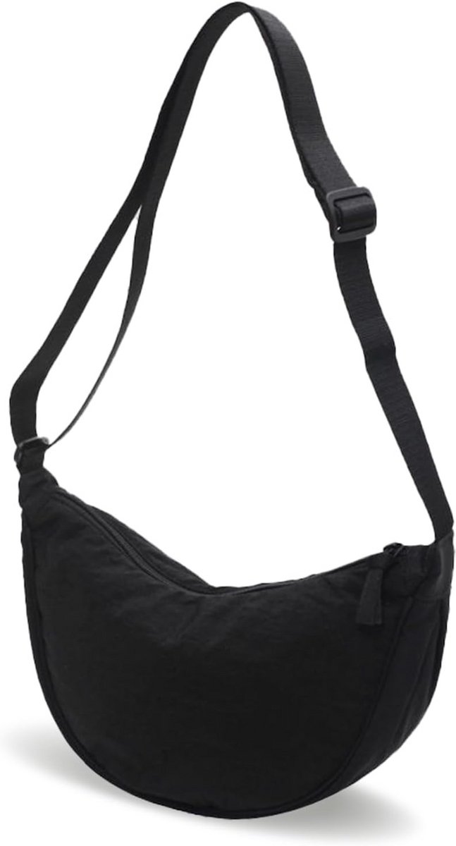 Nylon halve maan tas voor vrouwen met verstelbare riem | Draagbare crossbody tas voor dagelijks gebruik
