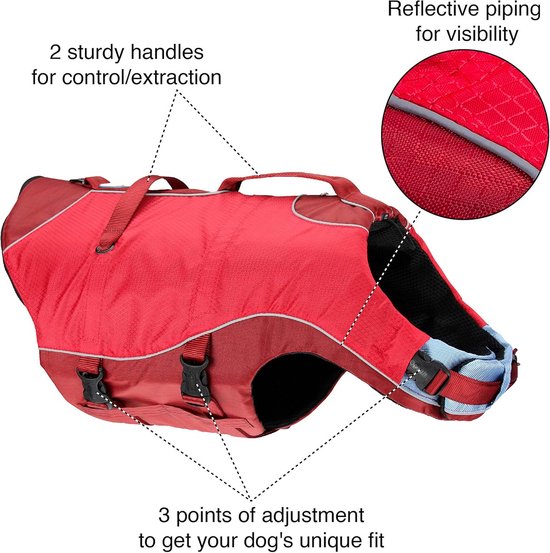 Hondenzwemvest voor Veilig Zwemmen en Varen - Reddingsvest met Handvat en Reflecterende Accent