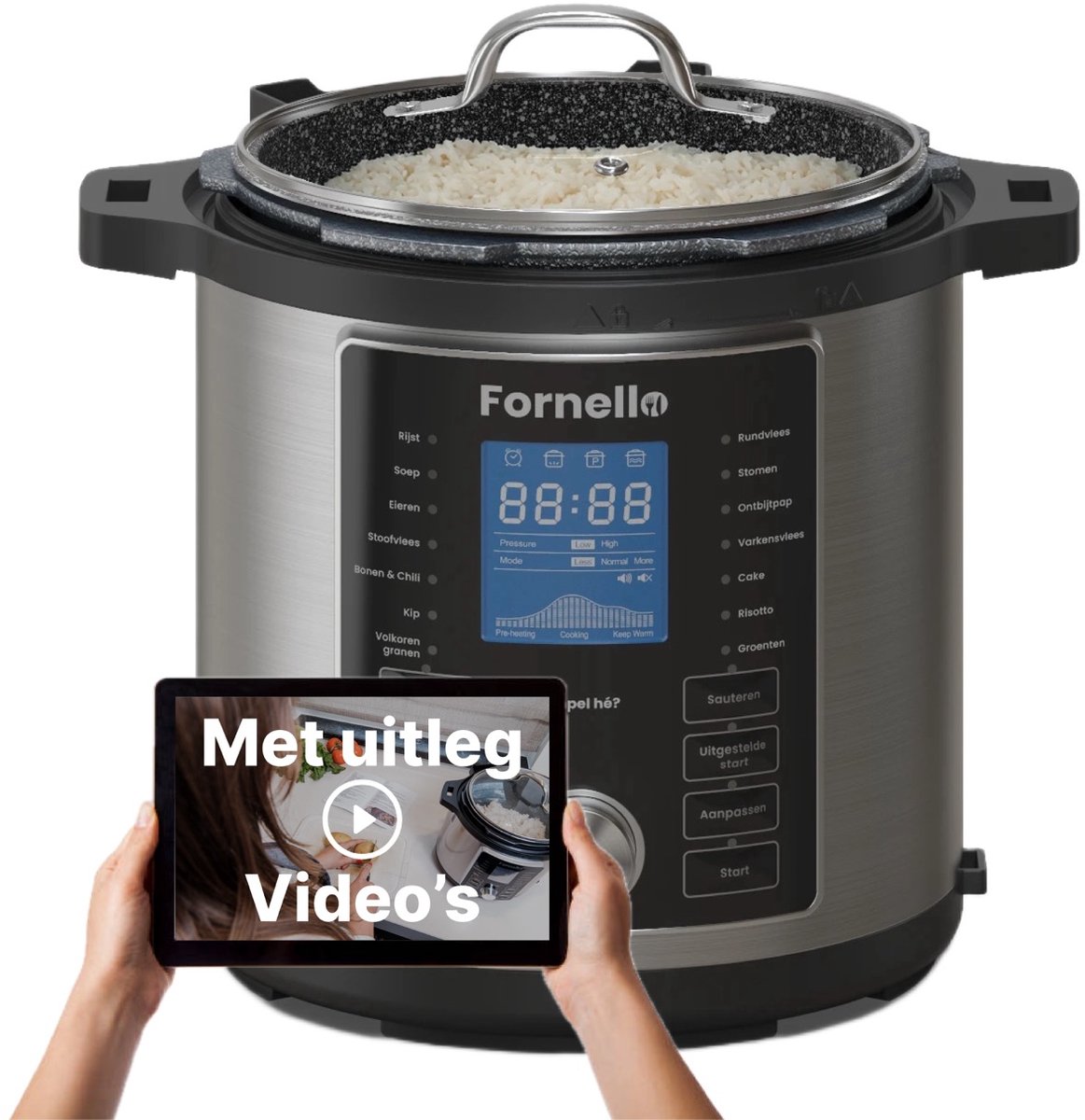 Fornello Supremo 6L Multicooker - Rice Cooker - Slowcooker