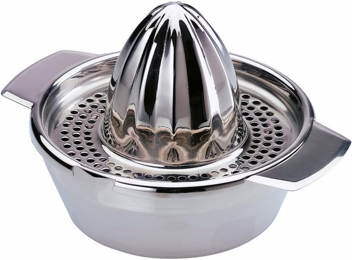 Handmatige Rvs Citruspers met Druptray - Perfect voor Sinaasappels en Limoenen