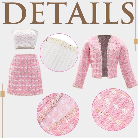 15 stuks modepoppen accessoires - 6 kleding sets met avondjurk, pailletten jurk, 6 paar schoenen en 3 accessoires voor 31,5 inch poppen van Merkloos — afbeelding 4