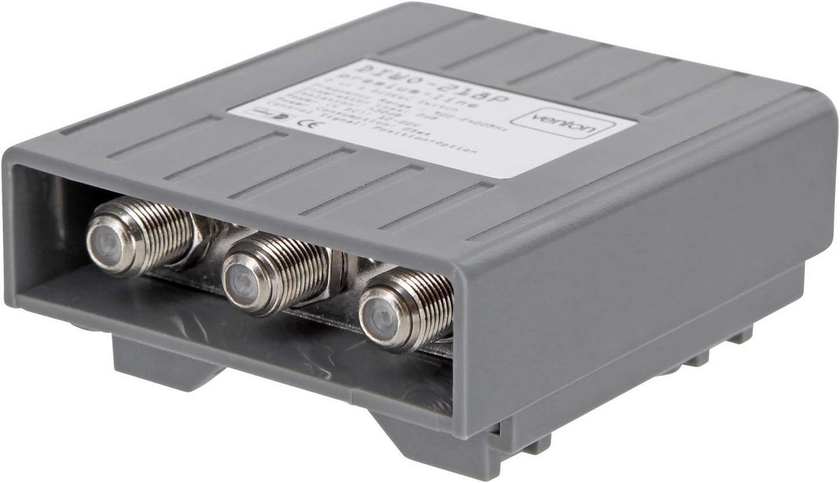 DiSEqC 2/1 satelliet-schakelaar voor 2 satellieten, 4K Ultra HD, 3D, Full HD, weerbestendig -