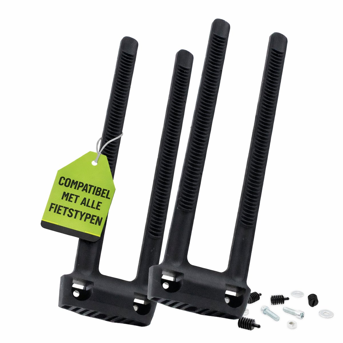 MSZweirad Framesslot Bevestiging – Universele Ringslot Houder Flexmount Spanband-adapter voor montage aan het frame zonder bevestigingsgaten – Zwart