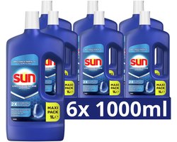 Sun Spoelglans - Vaatwas - glansspoelmiddel dat witte strepen en kalkaanslag verwijdert en voorkomt en zorgt voor een perfecte glans - 6 x 1 L