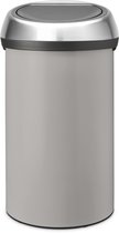 Brabantia Touch Bin Prullenbak - 60 liter - Soft Grey/Matt Steel deksel