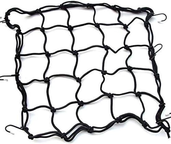 Elastisch Bagagenet voor Motorfiets en Fiets - Zwarte Cargo Bungee met Haken — afbeelding 5