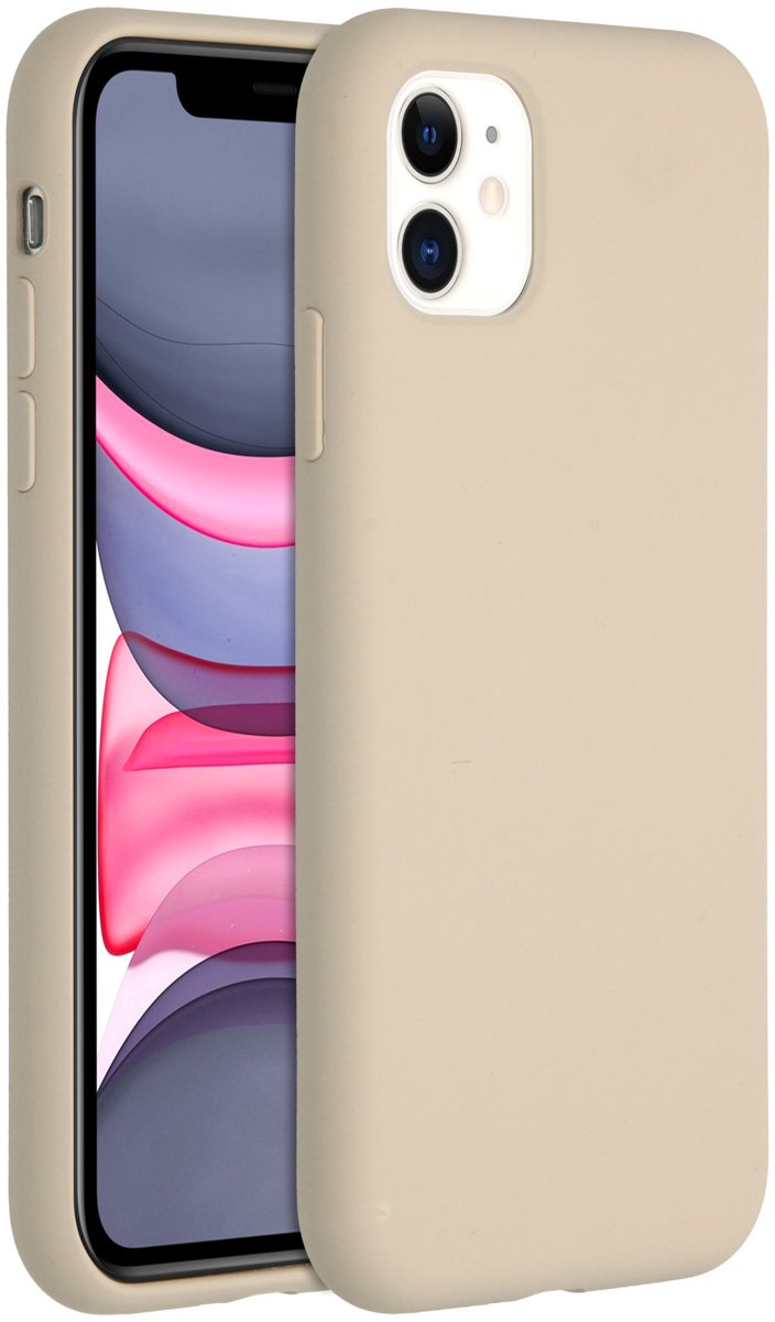 Accezz Hoesje - Geschikt voor Apple iPhone 11 - Liquid Silicone Backcover - Stone