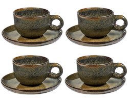 Serax - Sergio Herman Surface - Koffiekop + Schotel - Indi Grijs - 13 Ø - 4 stuks