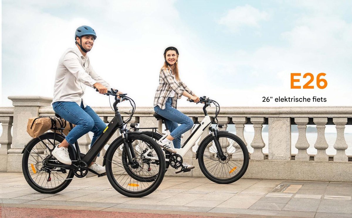 Elektrische fiets - Actieradius 80km - Verwijderbare batterij 48V10.4Ah - Motor 250W - Shimano 7 versnellingen - 26 Inch City Commuter EBike - Zwart thumbnail 5
