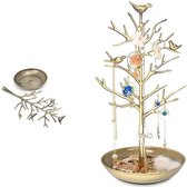 Navaris sieradenhouder metaal en marmer - Sieradenboom goud met marmeren voet - Handig ophangen van sieraden, kettingen, armbanden - Sieradenrekje Navaris sieradenhouder metaal en marmer - Sieradenboom goud met marmeren voet - Handig ophangen van sieraden, kettingen, armbanden - Sieradenrekje